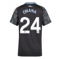 Stroje piłkarskie Aston Villa Amadou Onana #24 Koszulka Wyjazdowej dla damskie 2025-26 Krótki Rękaw